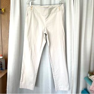 Cream Talbots signature casual cotton pants